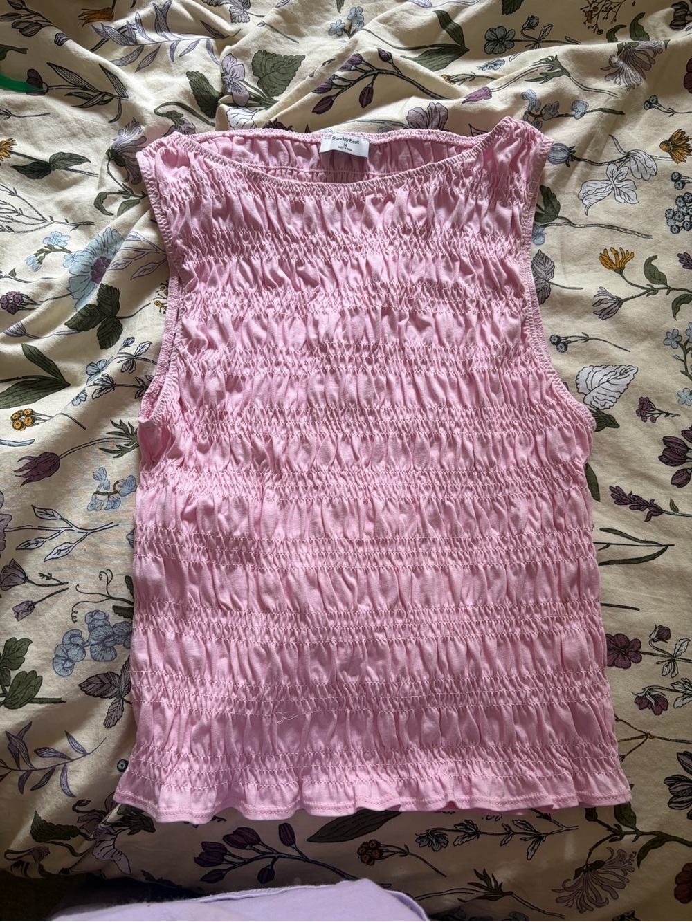 Sunday Best Pink Smocked Tank Top
